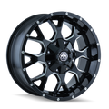 Mayhem 8015 Warrior 20x9 / 6x120 BP / 18mm Offset / 78.1mm Hub Black w/ Milled Spokes Wheel