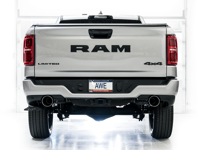 AWE 25+ RAM 1500 3.0TT 0FG Catback Touring Exhaust - Chrome Silver Tips