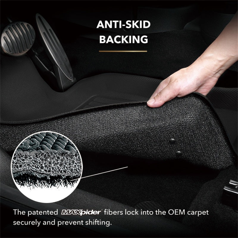 3D MAXpider 18-25 Jeep Wrangler Sport (JL) 2nd Row Floormats - Black