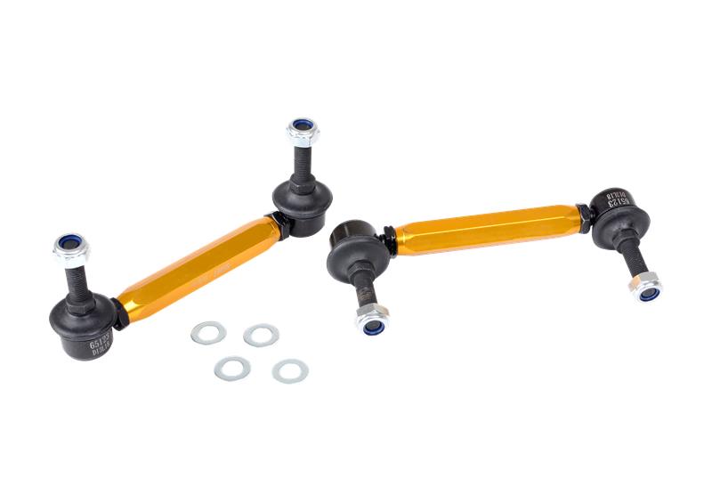 Whiteline 05+ Mustang Coupe 8cyl (Inc Shelby GT/ GT500) Front Swaybar Link Kit H/Duty Adj Steel Ball