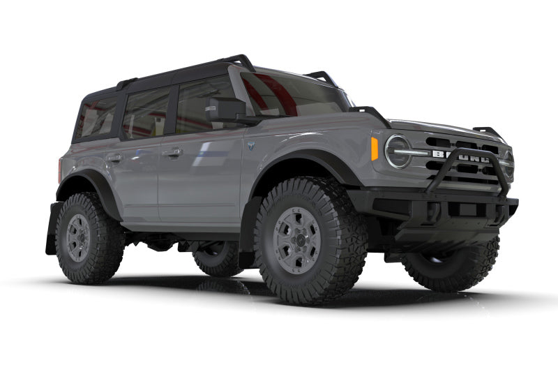 Rally Armor 21-25 Ford Bronco (Plstc Bmpr + RB - NO Rptr/Sprt) Blk Mud Flap w/Met. Blk Logo