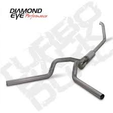 Diamond Eye 00-03 Ford F250/F350 7.3L 4in Turbo-Back Single Aluminized Muffler Replacement Pipe