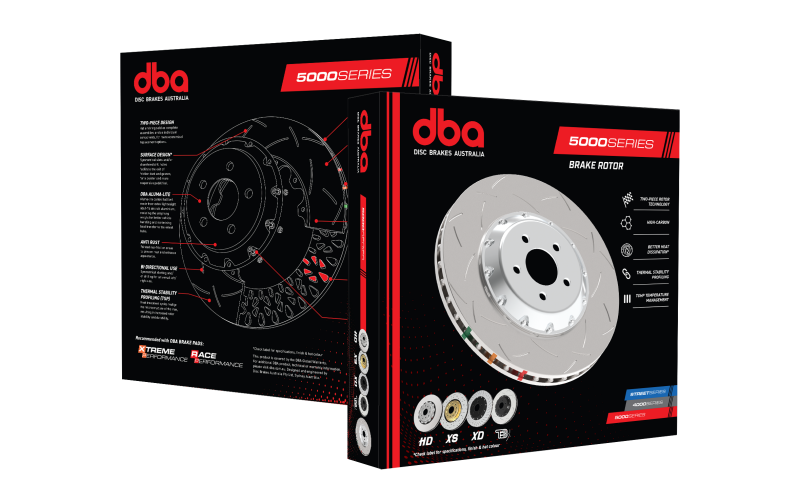 DBA Nissan Skyline (Various) Front Slotted 5000 Series 2 Piece Rotor Assembled w/ Black Hat